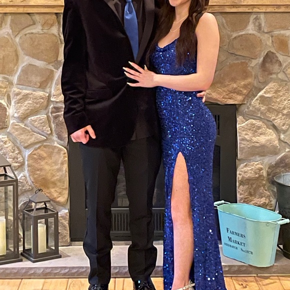 Blue Sequin Gown - Picture 1 of 7
